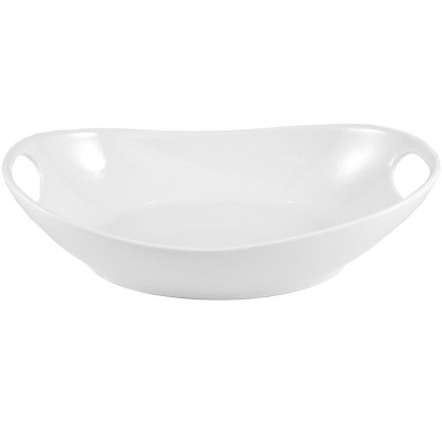 Home Essentials Oval White Porcelain Baking Dish with Handles 11 Inch