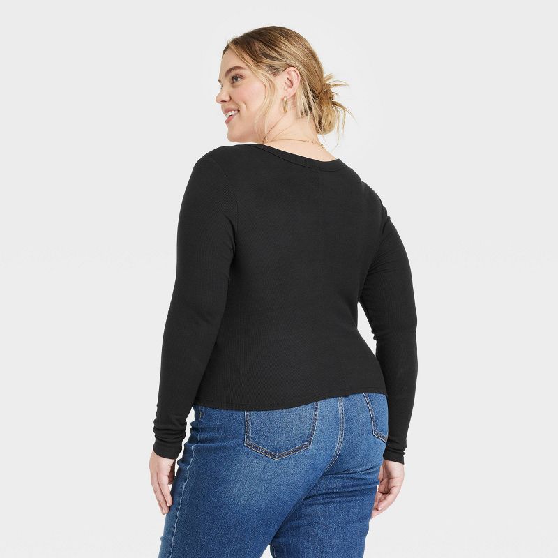 Women's Ribbed Long Sleeve Scoop Neck T-Shirt - Universal Thread™, 3 of 7