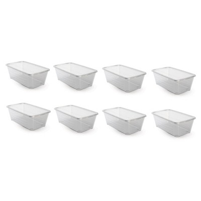 Life Story 6Q Rectangular Clear Plastic Protective Storage Shoe Box (8 Pack)