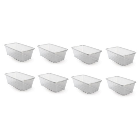 Life Story 6 Quart Small Rectangular Clear Plastic Lidded Storage Shoe Box  For Home And Closet Organization, 4 Pack : Target