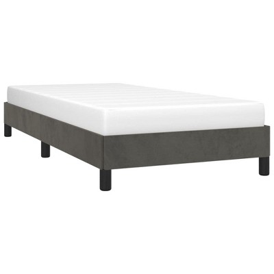 vidaXL Twin Bed Frame in Luxurious Dark Gray Velvet with Sturdy Supporting Legs and Plywood Slats for Restful Sleep - Easy Assembly