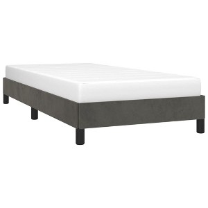 vidaXL Twin Bed Frame in Luxurious Dark Gray Velvet with Sturdy Supporting Legs and Plywood Slats for Restful Sleep - Easy Assembly - 1 of 4