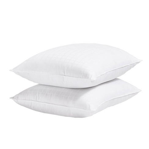 Basics Down Alternative Bed Pillow, Medium Density for Back and Side  Sleepers, Standard, 26 x 20 Inch - Pack of 2, White