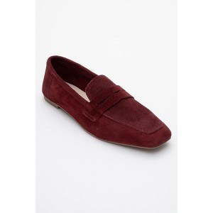 Morne - Burgundy Suede Leather Loafers (Women) | Forever & Always Shoes - 1 of 4