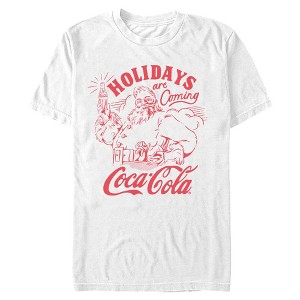 Mens Coca Cola Classic Santa Holidays Are Coming T Shirt - 1 of 4