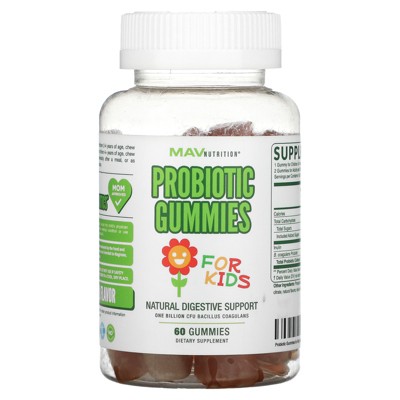 MAV Nutrition Probiotic Gummies, For Kids, 1 Billion CFU, 60 Gummies