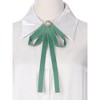 INSPIRE CHIC Women's Wedding Party Satin Brooch Pin Bow Tie with Pearl - 4 of 4