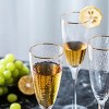 Slickblue Sparkling Gold Rimmed Hammered Champagne Flutes - 8oz Set of 4 - 4 of 4