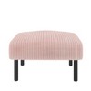 Grungis Square Ottoman Bench Foot Rest,Corduroy Fabric Ottoman Foot Stool with Soft Padded Seat for Living Room & Bedroom - 3 of 4