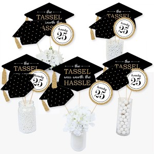 Big Dot of Happiness Gold 2025 Graduation Party Centerpiece Sticks - Table Toppers - Set of 15 - 1 of 4