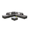 8 Pieces Outdoor Patio Sectional Sofa Couch Wicker Furniture Conversation Sets with Washable Cushions and Glass Coffee Table - 3 of 4