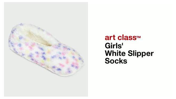Girls' White Slipper Socks - art class™, 2 of 6, play video