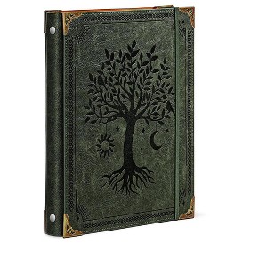 Itopfox Leather 3 Ring Binder for Letter Size Paper, 1 Inch Round Rings Holds 200 Sheets, Vintage Notebook Cover Organizer with Elastic Band - 1 of 4