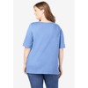 Woman Within Plus Size Perfect Elbow-Sleeve Square-Neck Tee - 3 of 4