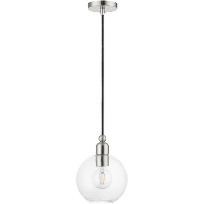 Downtown Elegance Brushed Nickel Globe Pendant with Clear Glass