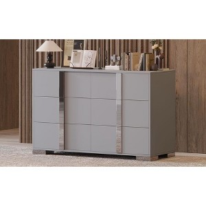 NicBex 6 Drawers Mirrored Nightstand,Bedside Table with Metal Handles,Modern Side Table for Bedroom - 1 of 4