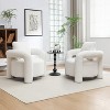SEYNAR Mid Century Modern Teddy Upolstered Accent Chair with Poilow Set of 2 - 4 of 4