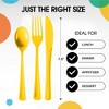 Exquisite Solid Color Plastic Utensil Cutlery Set Forks Spoons Knives- 150 Pack - 4 of 4