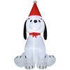 YOOCOZZ Playful Christmas Decor- 6ft Xmas Inflatables Outdoor Decorations Puppy Dog Wearing a Santa Hat, Blow-Up Yard Xmas Decor with LED Lights - 2 of 4