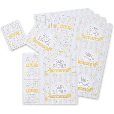 Sparkle and Bash Baby Shower Game Cards Prize Tickets (2.35 x 5 In, 96 Pack)