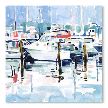Americanflat Modern Coastal Watercolor Marina I By Emma Scarvey By World Art Group Poster