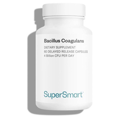 SuperSmart Bacillus Coagulans Probiotic 4 Billion CFU per Day - Lactobacillus Sporogenes | Non-GMO & Gluten Free - 60 Delayed Release Capsules