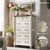 SinCiDo 32" Wide Farmhouse 6 Drawer Tall Dresser w/4 Solid Wood Feet, Rustic Column Decor Storage Chest for Bedroom, Living Room - 2 of 4