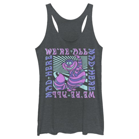 Women's Alice In Wonderland We're All Mad Here Trippy Racerback Tank ...