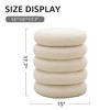 ChicFurnit Ottomans and Benches Storage Ottoman Cylindrical Footstool Foot Rest Round Footstool for Living Room, White, 15.55"*15.55"*17.72" - 4 of 4