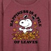 Women's - Peanuts - Happiness Is A Pile Of Leaves Lightweight French Terry Wide Neck Long Sleeve Shirt - 2 of 4