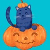 Girl's Design By Humans Halloween Cat In A Pumpkin By wubbadub T-Shirt - 2 of 3