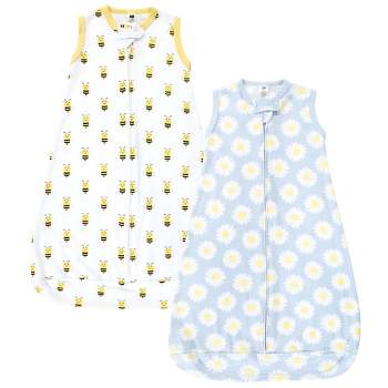Hudson Baby Infant Girl Cotton Long-Sleeve Wearable Sleeping Bag, Sack, Blanket, Daisy Bee Sleeveless