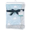 Hudson Baby Unisex Baby Plush Blanket with Furry Binding and Back, Elephant 2-Piece, One Size - 2 of 2