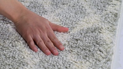 Gray Soft Shag 4' x 6' Hand-Knotted Synthetic Area Rug