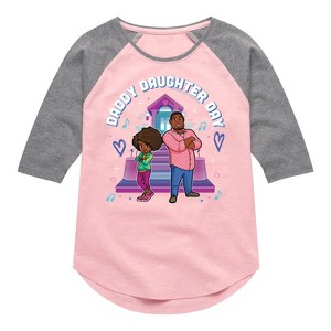 Girls' - Karma's World - Daddy Daughter Day Shirt Tail Raglan Graphic T-shirt - 1 of 4