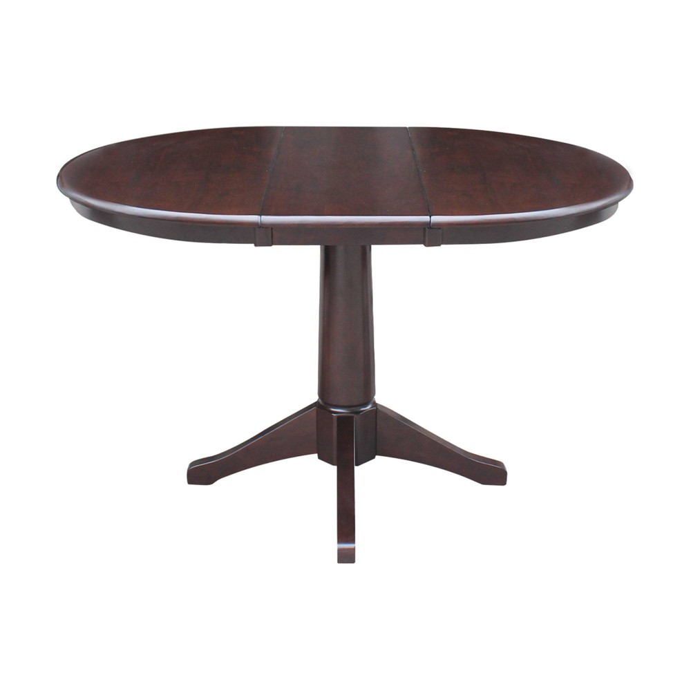 Photos - Dining Table 36" Magnolia Round Top  with 12" Leaf Rich Mocha - Internation