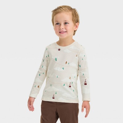 Image of Toddler Boys' Long Sleeve Gondola T-Shirt - Cat & Jack™ Beige 5T