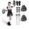 Joyfy Halloween Cheerleader Costume for Girls, Skull Spirit Halloween Outfit for Kids with Accessories - 4 of 4