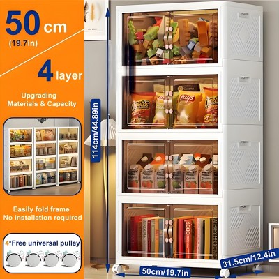 Musment Storage Bins with Lids, Foldable Plastic Storage Container with Door, Stackable Collapsible Storage Bins for Closet Organizers and Storage