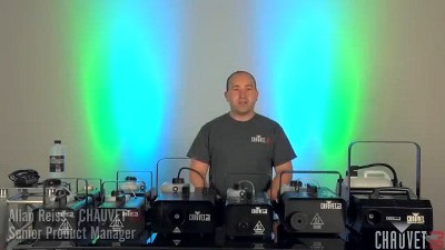 Compact High-Output Black Hurricane 1600 Fog Machine with DMX Control