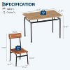 Nasitip 5-Piece Dining Set, Wooden Table & 4 PU Upholstered Chairs, Industrial Metal Frame Kitchen Set, Brown/Black - 3 of 4