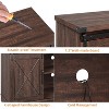 Farmhouse TV Stand and Entertainment Center for TV Up to 65 Inches with Sliding Barn Doors and Adjustable Shelf, Brown - 4 of 4