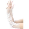 INSPIRE CHIC Women's Lace Floral Pearl Bowknot Polka Point Arm Fingerness Length Sleeves for Elegant Bridge Wedding Gloves 1 Pair - 4 of 4