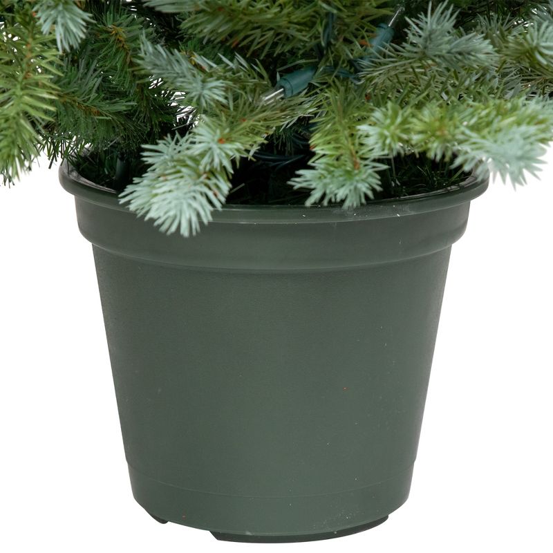 Northlight 4' Potted Blue Spruce Artificial Christmas Tree, Clear Lights, 6 of 8