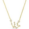 SHINE by Sterling Forever Delicate CZ Constellation Pendant Necklace Gold Aquarius - 3 of 4