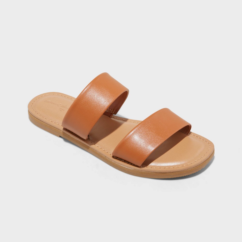 (size 10 )Women's Dora Footbed Sandals - Universal Thread™ Cognac