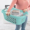 Sterilite 18 Pack Plastic Laundry Baskets Ultra HipHold 1.25 Bu Contour Rim Handles, Mint - 4 of 4