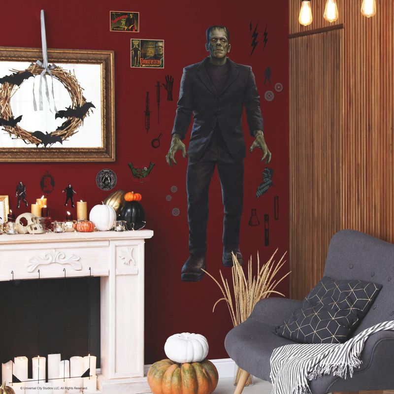 Classic Monsters Frankenstein Giant Peel &#38; Stick Kids&#39; Wall Decals White - RoomMates, 1 of 8