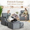 Oversized Velvet Accent Chair with Storage Ottoman, Modern Lounge Armchair with Solid Wood Frame, 35'' Wide for Living Room-3irtyhousy - 3 of 4