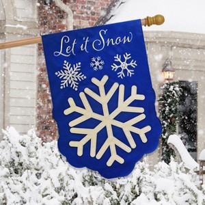 Briarwood Lane Unassigned Unassigned Burlap Winter House Flag 40x28 For Outdoor Dancing Snowflakes House Flag Flag For Unassigned House Flag - 1 of 3